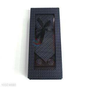 Competitive price printed necktie+cufflink+kerchief