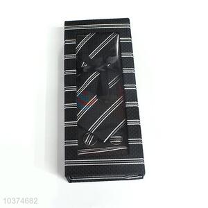 Latest design printed necktie+cufflink+kerchief