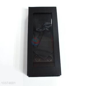 Bottom price printed necktie+cufflink+kerchief