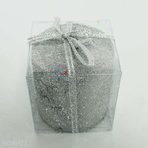 Silver gift box candle for festival decoration