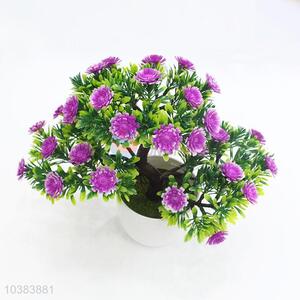 Artificial Mini Flowers Plants Bonsai with Resin Pot