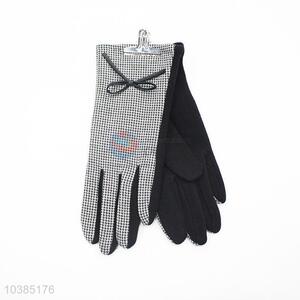 Women Checked Gloves Five Finger Gloves Warm Winter Glove