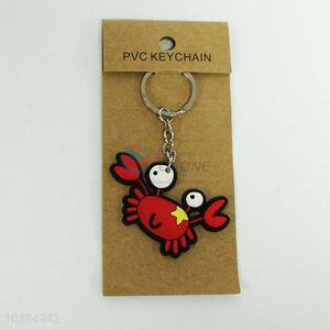Wholesale cute crab shape pvc key chain