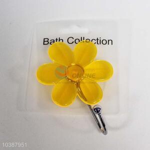 Wholesale price plastic yellow flower shaped hook,7cm