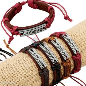 Delicate Design Fashion Leather Woven Bracelet