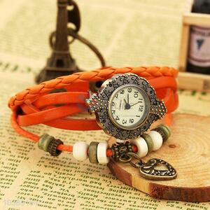 Custom Retro Style Leather Bracelet Ladies Wristwatch