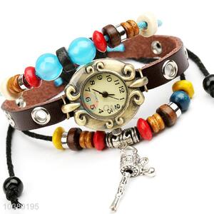 Top Quality Retro Style Leather Bracelet Watch