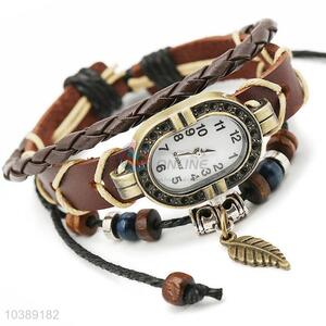 Cool Design Leather Bracelet Fashion Wristwatch