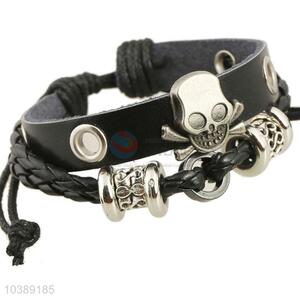 Good Quality Skull Design Leather Bracelet