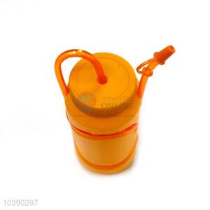 Factory Wholesale Orange Plastic Cup with Straw for Sale