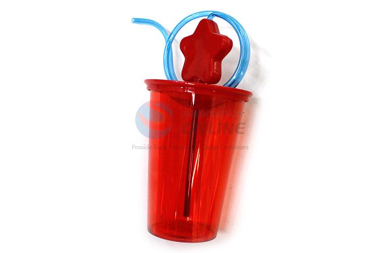 Great Red Plastic Cup with Straw for Sale