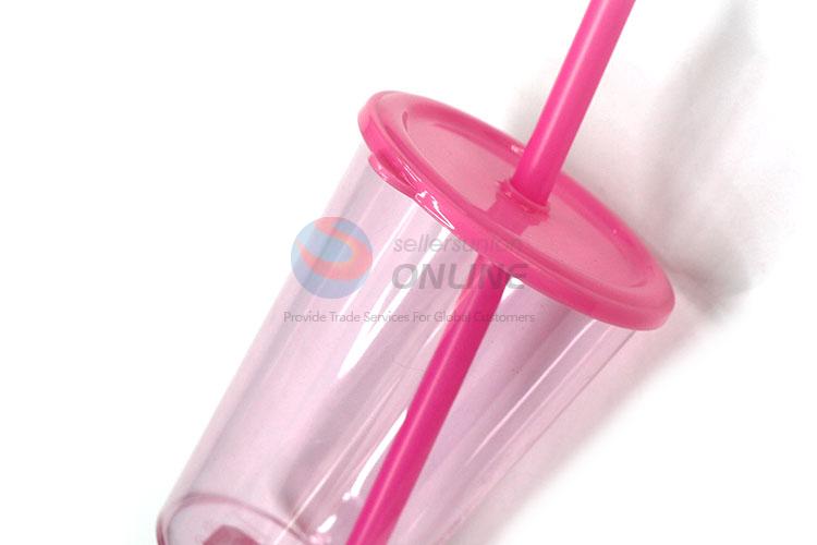 Competitive Price Plastic Cup with Straw for Sale
