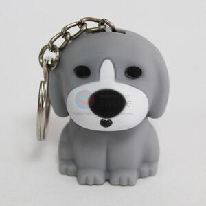 Plastic Cute Dog Shaped Key Chain with Chain