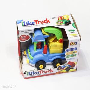 Hot sell intelligence DIY cheap plastic toys dump truck for kids