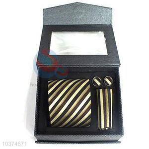 Customized printed necktie+cufflink+kerchief