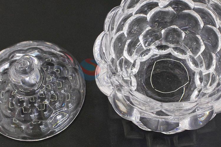 Transparent crystal glass candy jar for home decoration