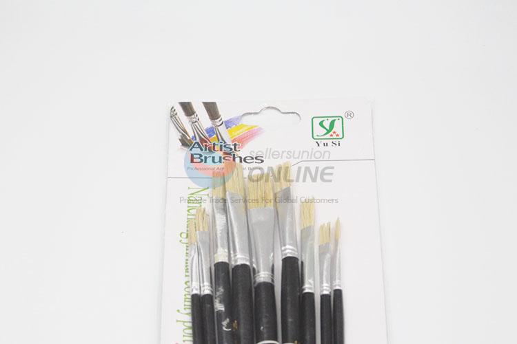 Student Black Handle Nylon Art Paintbrush Set