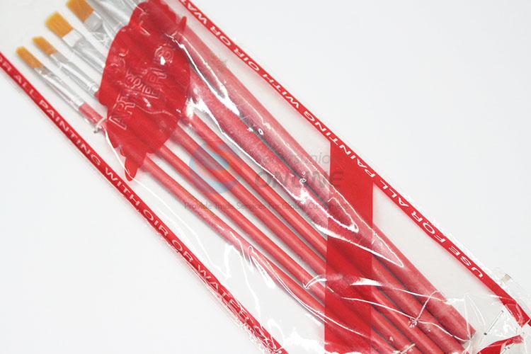 Wholesale Red Handle Nylon Art Paintbrush Set