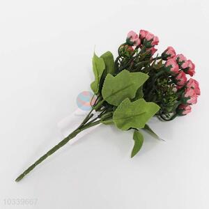 Beautiful 5 Heads 20 Flowers Plastic Artificial Rose for Sale