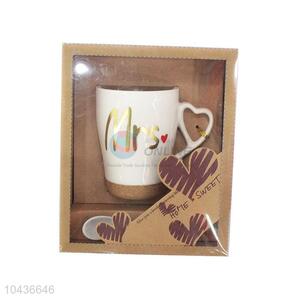 Large capacity couple souvenir cups with spoon