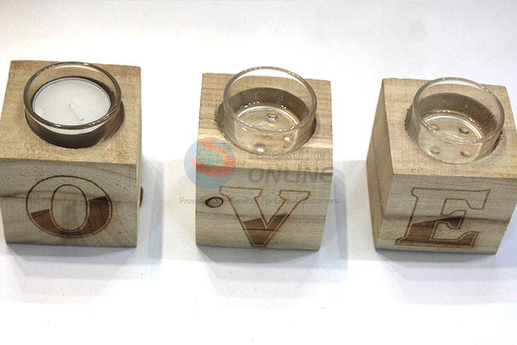 Professional factory wooden letter candleholder