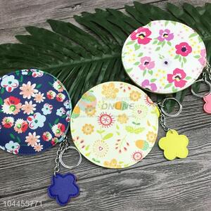 Round Design Flower Pattern Women Semi Pu Leather Wallet