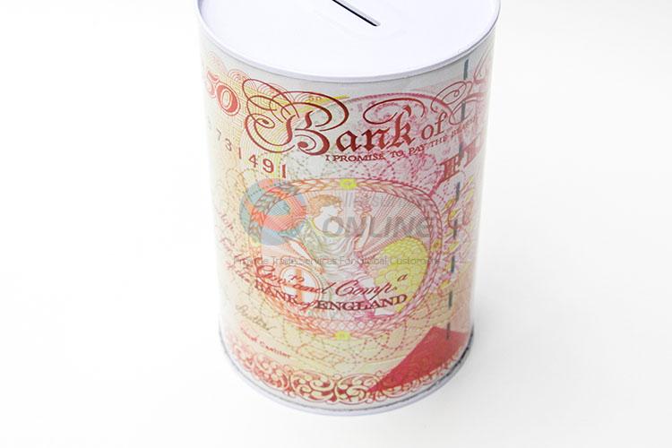 Printed Tin Can Coin Bank with Low Price