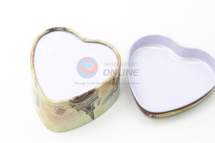 Multi-use Heart Shaped Tin Storage Cases Set for Promotion