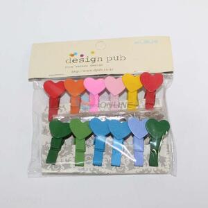 Wholesale Colorful Wooden Clip 12 Pieces Multipurpose Clip