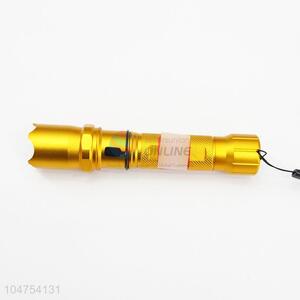 Aluminum Alloy Golden Color Flashlight with T6 Lamp Bulb and 18650 Battery for Camping