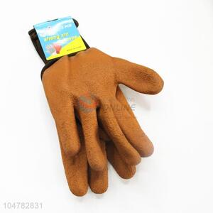 Brown Color Nylon Labor Protection Work Gloves Safety Gloves
