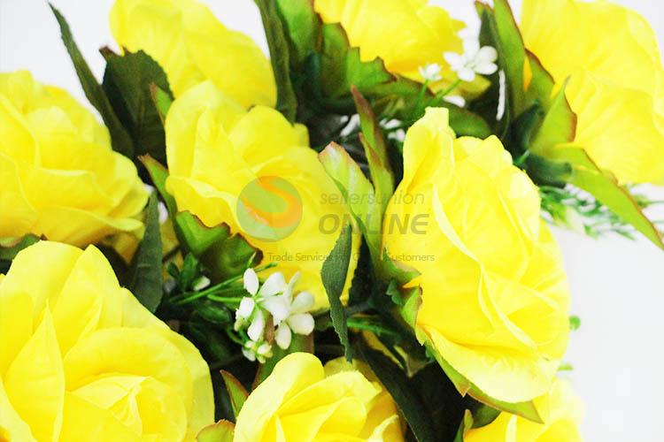 Top Quality Yellow Color A Bunch of Artificial Flower for Home Decoration
