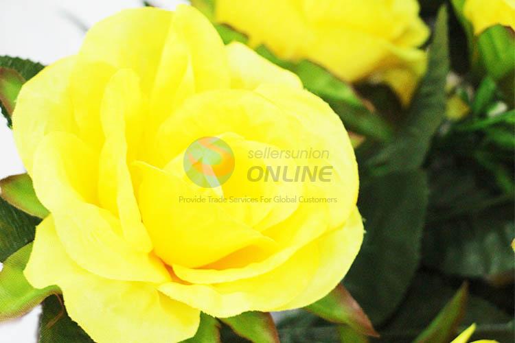 Top Quality Yellow Color A Bunch of Artificial Flower for Home Decoration