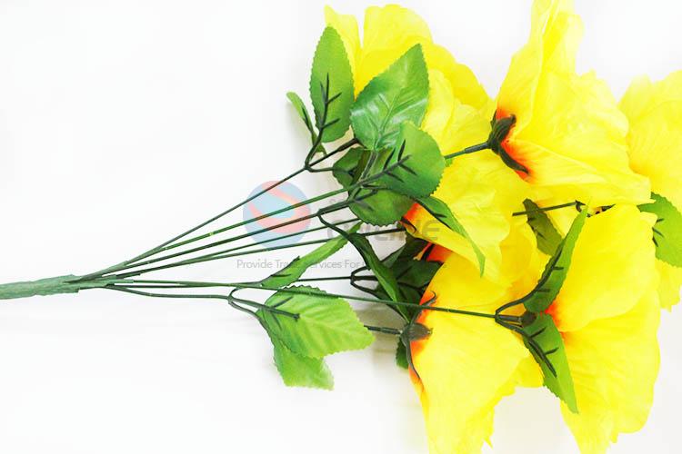 Bottom Prices A Bunch of Yellow Color Artificial Flower Decoration Charm Artificial Flowers