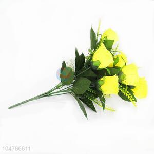 Yellow Color Roses Flower Appliques Sewing Handmade for Home Wedding Party