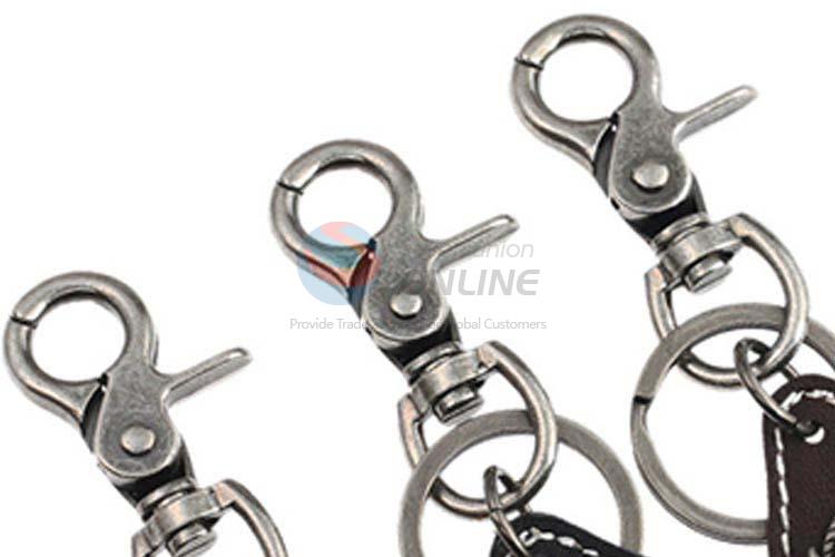 Most popular cheap cowhide key chain key ring