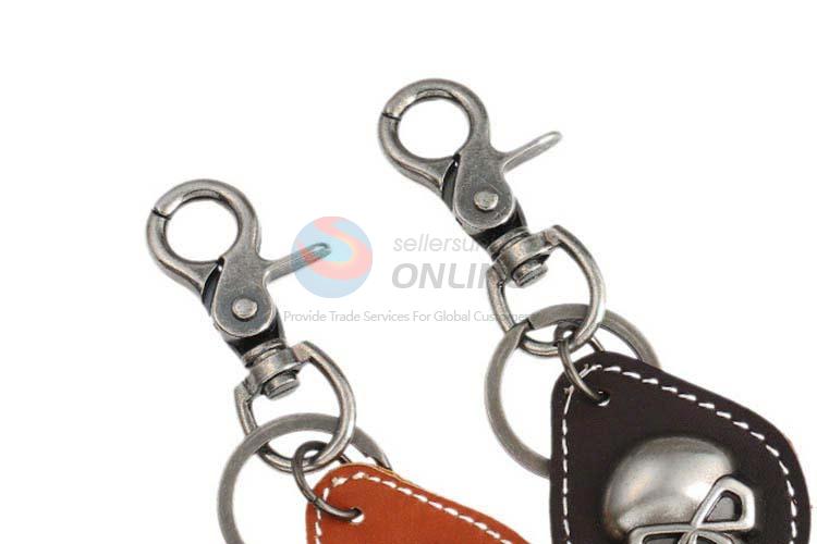 Bottom price cowhide key chain key ring