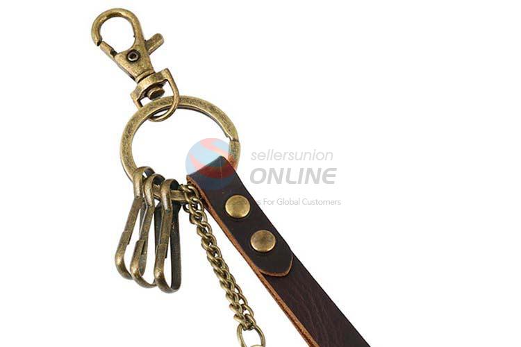 China factory cowhide key chain key ring