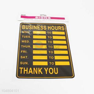 BUSINESS HOURS Plastic Signs