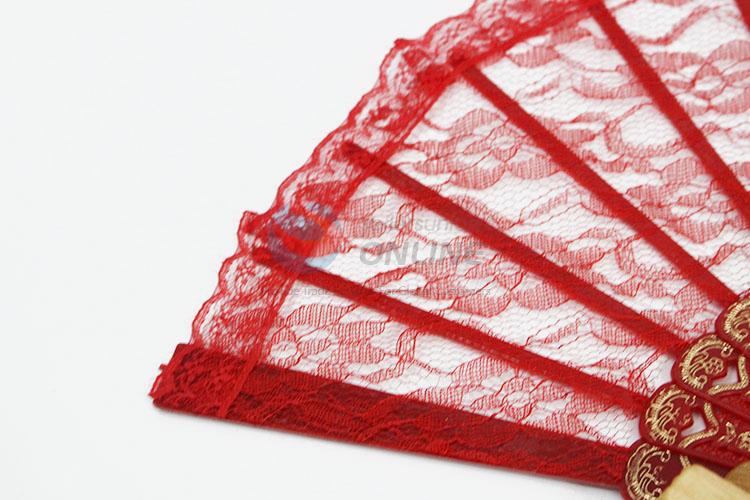 Red Lace Fashion Women Portable Folding Hand Fan