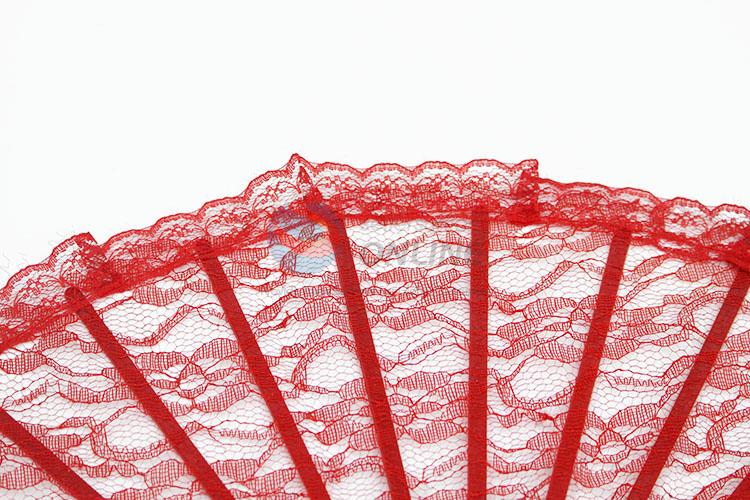 Red Lace Fashion Women Portable Folding Hand Fan