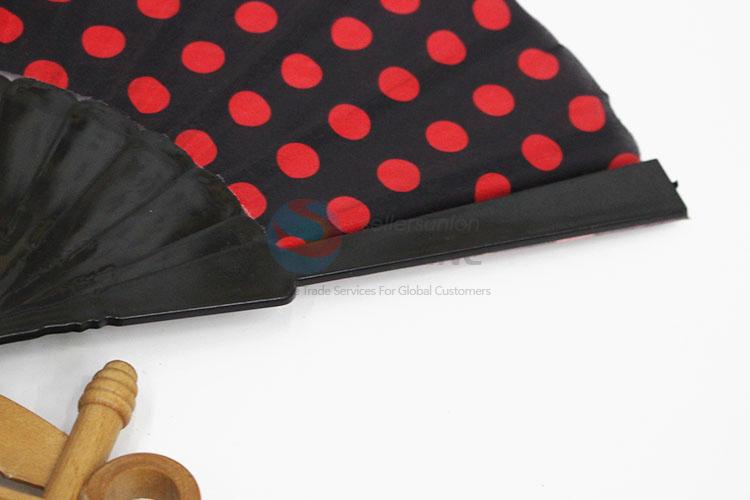 Fashion Dot Pattern Portable Silk Hand Fan