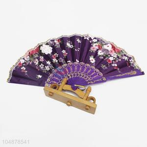 Lace Decorative Flower Pattern Folding Hand Fan
