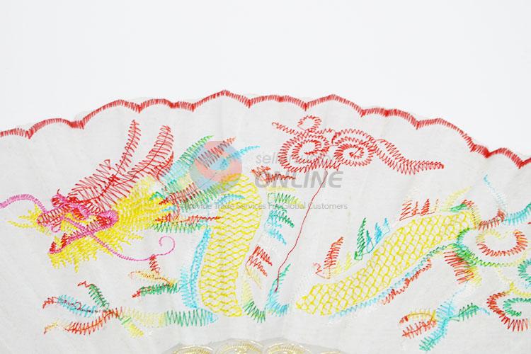 Fashion Dragon Embroidery Pattern Folding Hand Fan