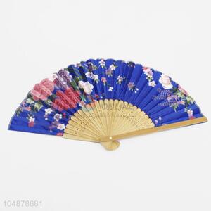 Wholesale Flower Pattern Summer Bamboo Silk Hand Fan
