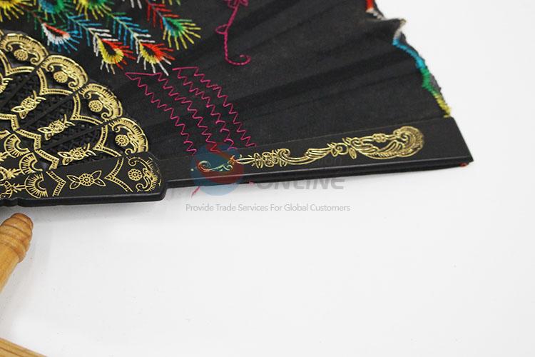 New Fashion Phoenix Embroidery Pattern Folding Hand Fan