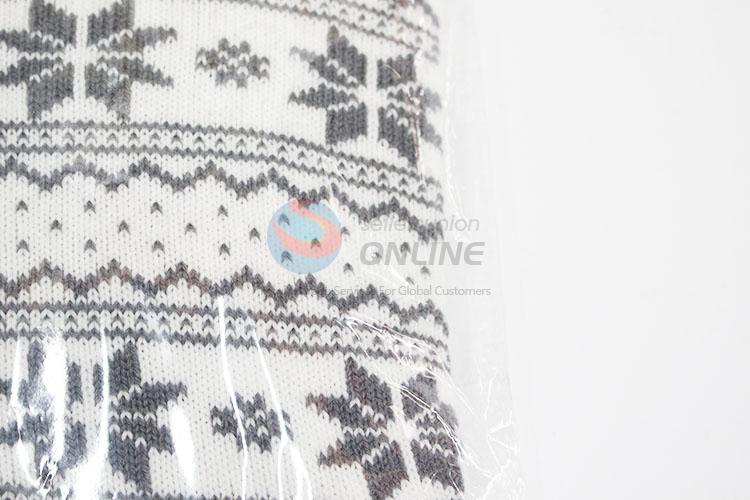 Snowning Pattern Fashion White Weave Hot Water Bag Cover