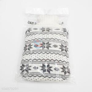 Snowning Pattern Fashion White Weave Hot Water Bag Cover