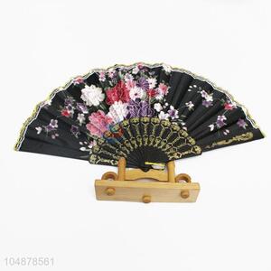 Flower Pattern Lace Folding Hand Fan