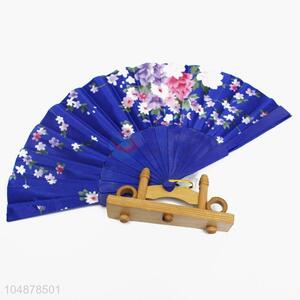 Vintage Flower Pattern Folding Silk Plastic Fans